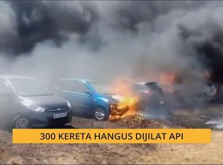 300 kereta hangus dijilat api