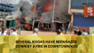 Several kiosks have been razed down by a fire in downtown Kisii