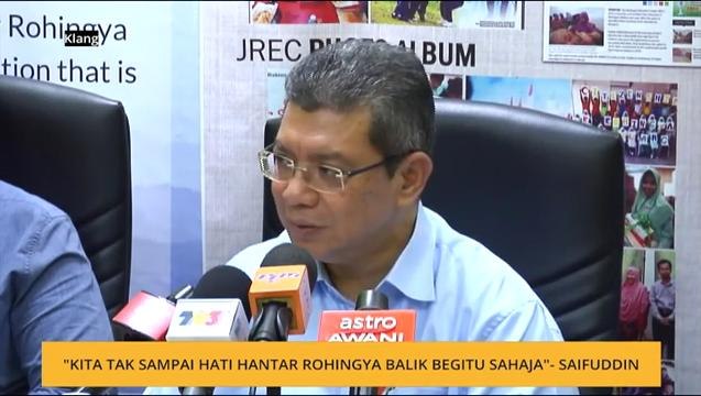 Kita tak sampai hati hantar Rohingya balik begitu sahaja - Saifuddin