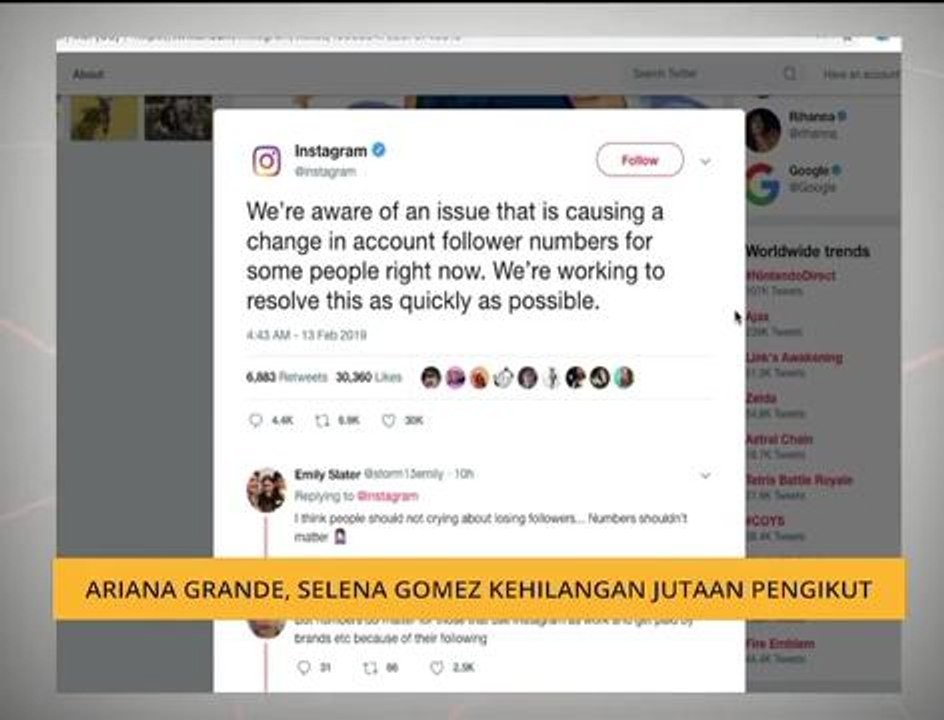 #Bualan 14 Feb: Ariana Grande, Salena Gomez keh...