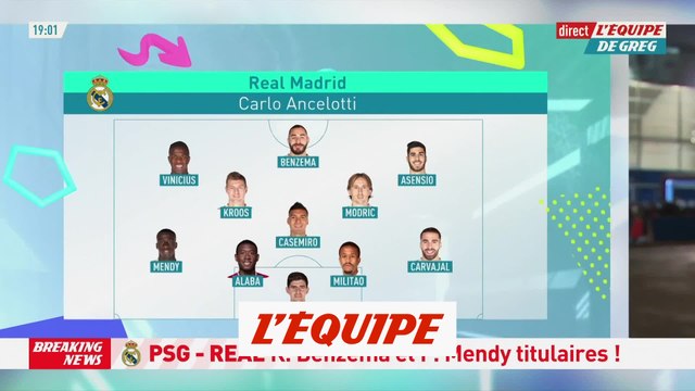 Benzema et Mendy titulaires face au PSG - Foot - C1 - Real Madrid