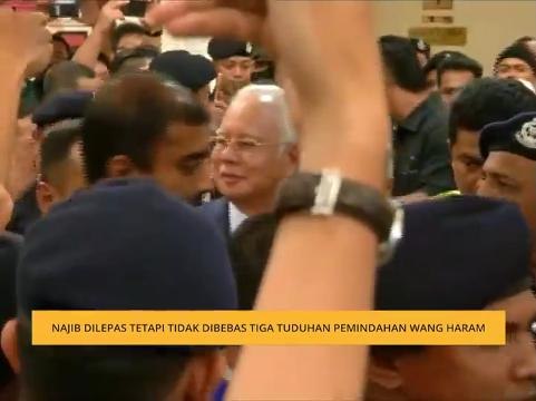 Najib dilepas tetapi tidak dibebas tiga tuduhan pemindahan wang haram