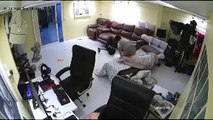 Self-Balancing Scooter Crashes Into Sliding Glass Door