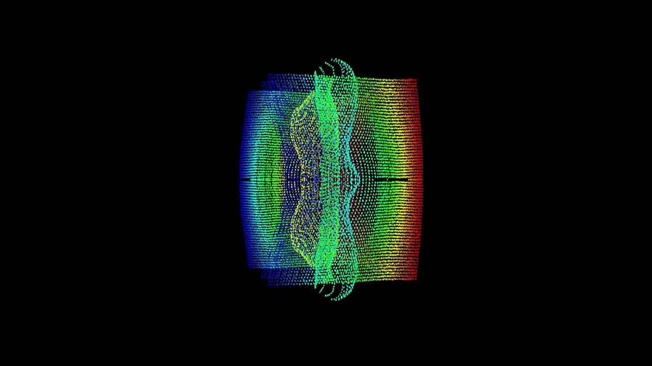 Abstract particle made shape with subtle vortex animation