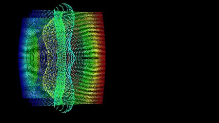 Abstract particle made shape with subtle vortex animation