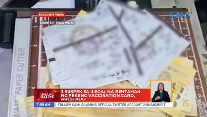 3 suspek sa ilegal na bentahan ng pekeng vaccination card, arestado | UB