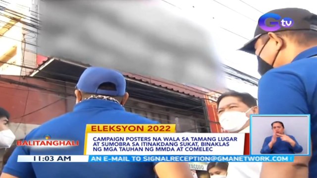 Campaign posters na wala sa tamang lugar at sumobra sa itinakdang sukat, binaklas ng mga tauhan ng MMDA at COMELEC | BT