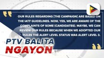 #PTVBalitaNgayon | Comelec, bukas na pag-aralang muli ang mga patakaran sa in-person campaigning