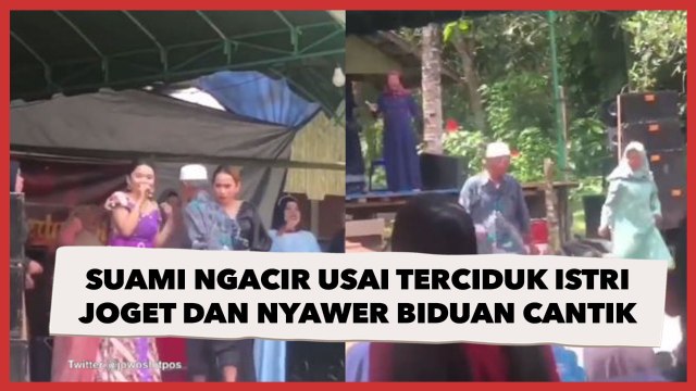 Bikin Ngakak, Suami Ngacir Usai Terciduk Istri Joget dan Nyawer Biduan Cantik