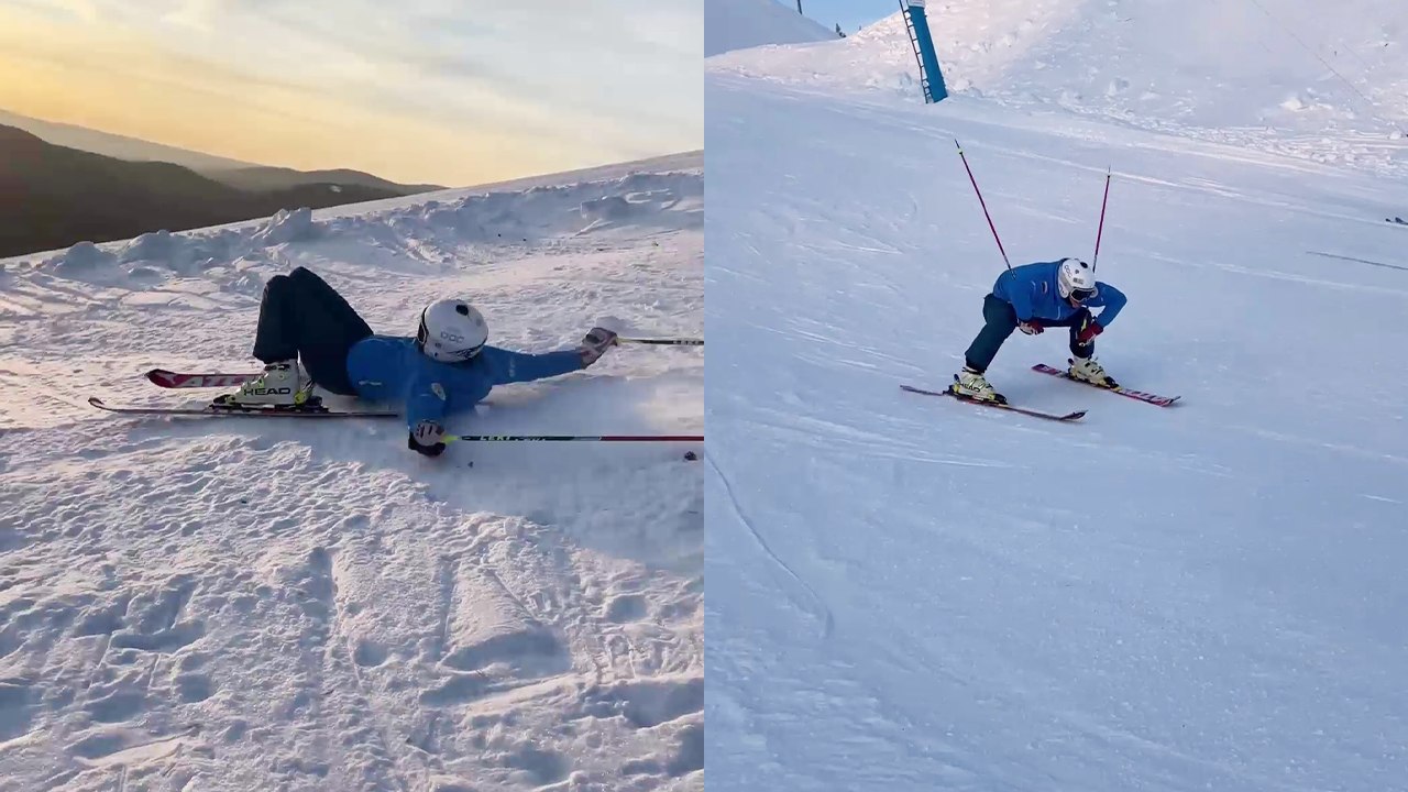 'When you tell everyone you're skiing for the FIRST TIME without telling them '