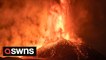 Italy's Mount Etna lights up night sky in powerful eruption