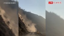 午後地震南投仁愛再降「石頭雨」 力行產業道路緊急封閉(村長高政光提供)
