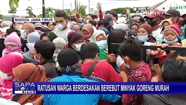 Ratusan Warga Saling Dorong Demi Berebut Minyak Goreng Murah, Hingga Abaikan Prokes