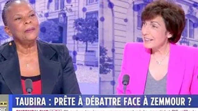 “Si c’est un homme, qu’il vienne !” : Ruth Elkrief taquine Christiane Taubira sur Eric Zemmour