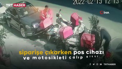 Hırsız motokurye dur durak bilmiyor: Bu kez de kebapçının motosikletini çaldı
