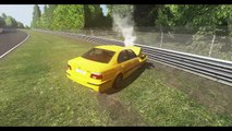 Simulated situations #4 - BMW E39 crash compilation - Nürburgring