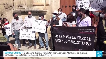 Protesta de periodistas en México en rechazo a la ola de asesinatos en el gremio