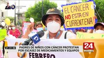 Padres de niños con cáncer protestan por falta de tratamientos y equipos médicos especializados