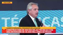 Construcción de 100 escuelas técnicas con una inversión de 35.500 millones de pesos