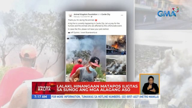 Lalaki, hinangaan matapos iligtas sa sunog ang mga alagang aso | UB