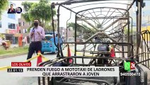 Los Olivos: mujer es arrastrada por delincuentes a bordo de mototaxi