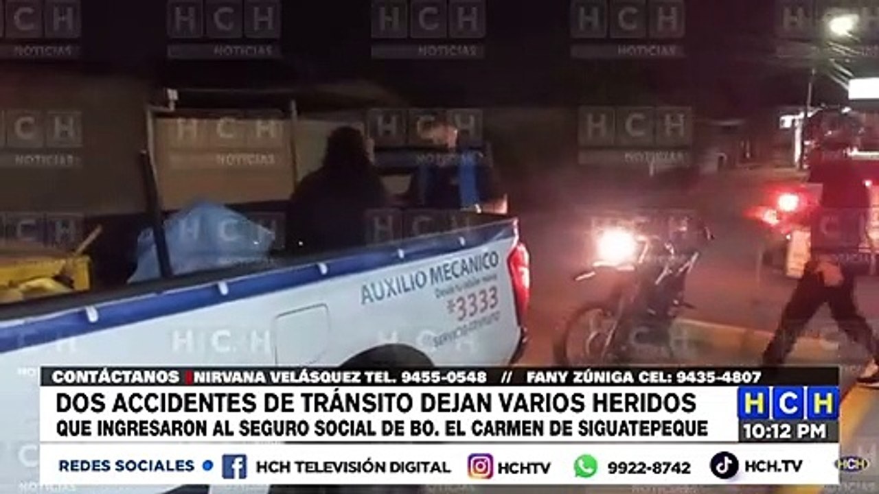 Tres jóvenes resultan heridos en dos accidente viales en Siguatepeque