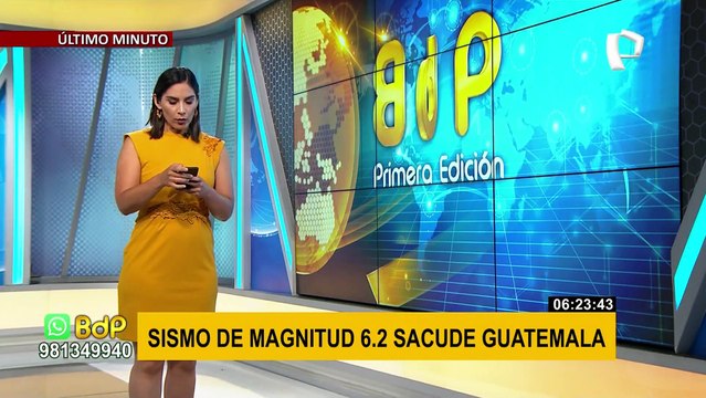 Fuerte sismo de magnitud 6,2 sacude Guatemala y genera derrumbes