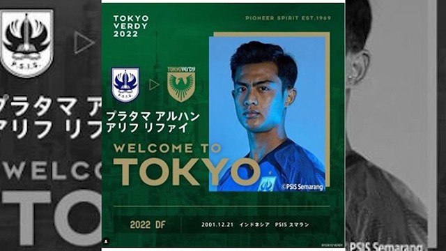 Resmi! Pratama Arhan Gabung klub Bersejarah di Jepang, Tokyo Verdy