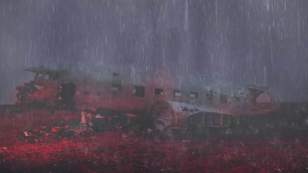 Rain and thunder strongly poured down the abandoned plane #philerain#landscape#rainsound
