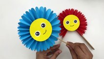 How To Make Paper Flower Hand Fan For Kids / Nursery Craft Ideas / Paper Craft Easy / KIDS crafts