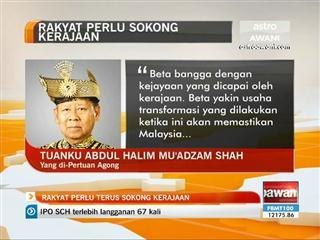 Rakyat perlu terus sokong kerajaan