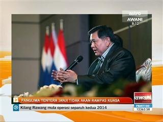 Panglima tentera janji tidak akan rampas kuasa
