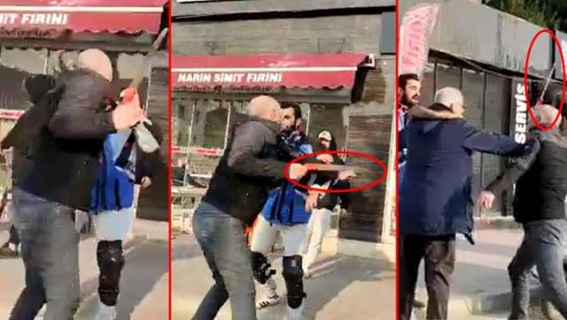 Bir taksici skandalı daha! Tartıştığı motosikletli kuryeye testereyle saldırdı, olay anı anbean kaydedildi