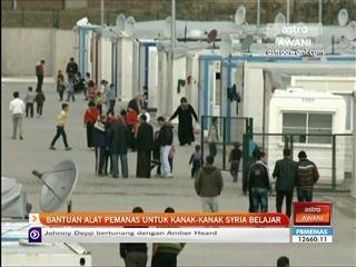 Bantuan alat pemanas untuk kanak-kanak Syria belajar