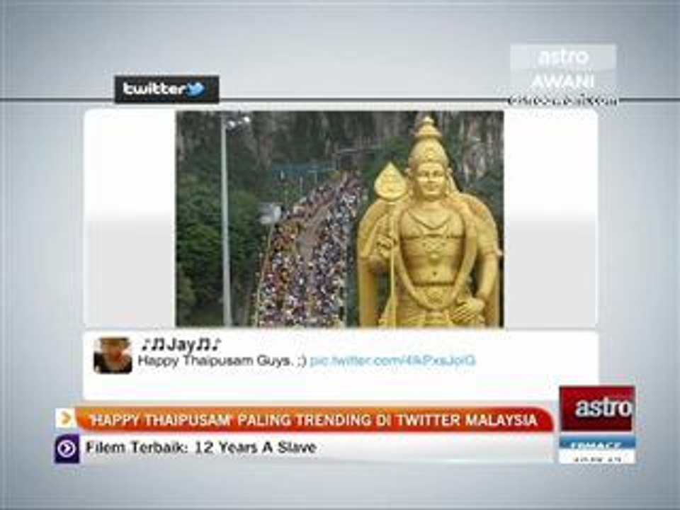 'Happy Thaipusam' paling trending di Twitter