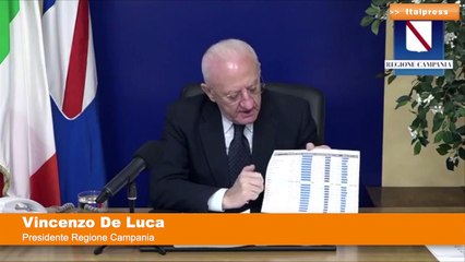 Vaccino, De Luca “Campania ultima per fornitura di dosi in base agli abitanti”