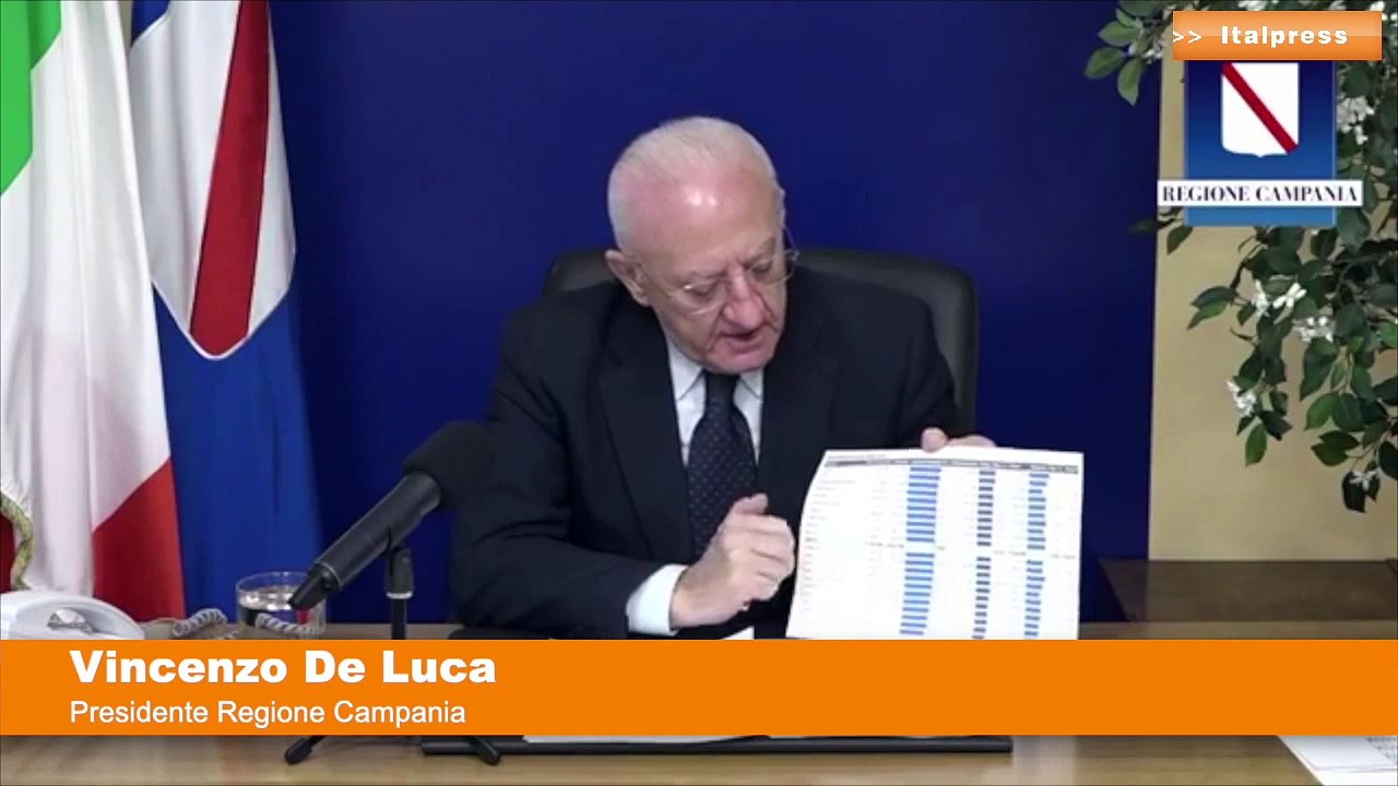Vaccino, De Luca “Campania ultima per fornitura di dosi in base agli abitanti”