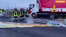 Maxi incidente sulla A1, tamponamento fra otto mezzi pesanti