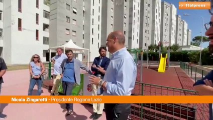 Zingaretti inaugura il Playground del complesso Ater a Spinaceto