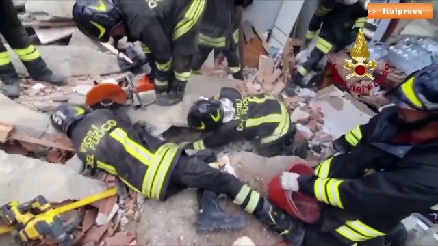 Crollo palazzina a Torino, ritrovato vivo cane sotto macerie