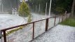 Forte chuva de granizo atinge Urupema e gelo muda paisagem na Serra