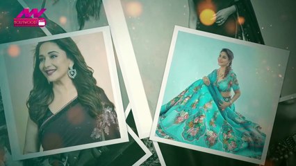 ब्लैक फ्लोरल ड्रेस पहन धक-धक गर्ल ने धड़काया लोगों का दिल