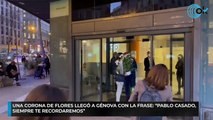 La corona de flores que llegó a Génova para Pablo Casado