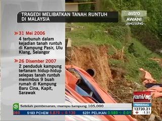 Tragedi melibatkan tanah runtuh di Malaysia