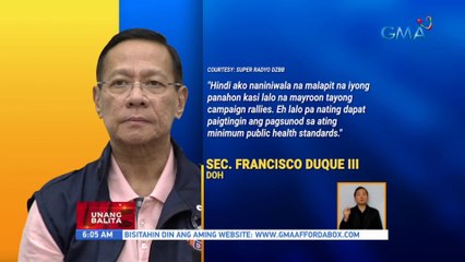 DOH Secretary Duque: Tuloy pa rin ang pagsusuot ng face mask | UB