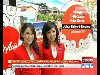 AirAsia jadual perjalanan baru Johor Bahru - Bandung