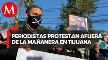 Grupo de reporteros y periodistas protestan por compañeros asesinados en Tijuana