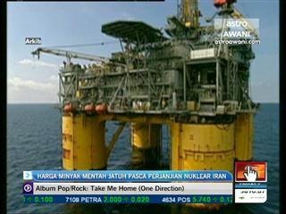 Harga minyak mentah jatuh pasca perjanjian nuklear Iran