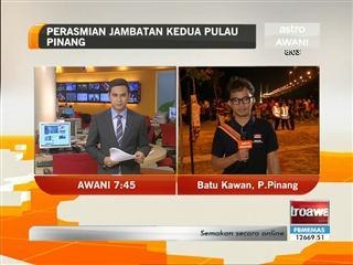 Perkembangan perasmian jambatan kedua P.Pinang