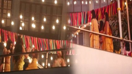 Farhan Akhatar & Shibani Haldi: Rhea Chakraborty और Anusha खूब नाची Haldi में; Watch | FilmiBeat